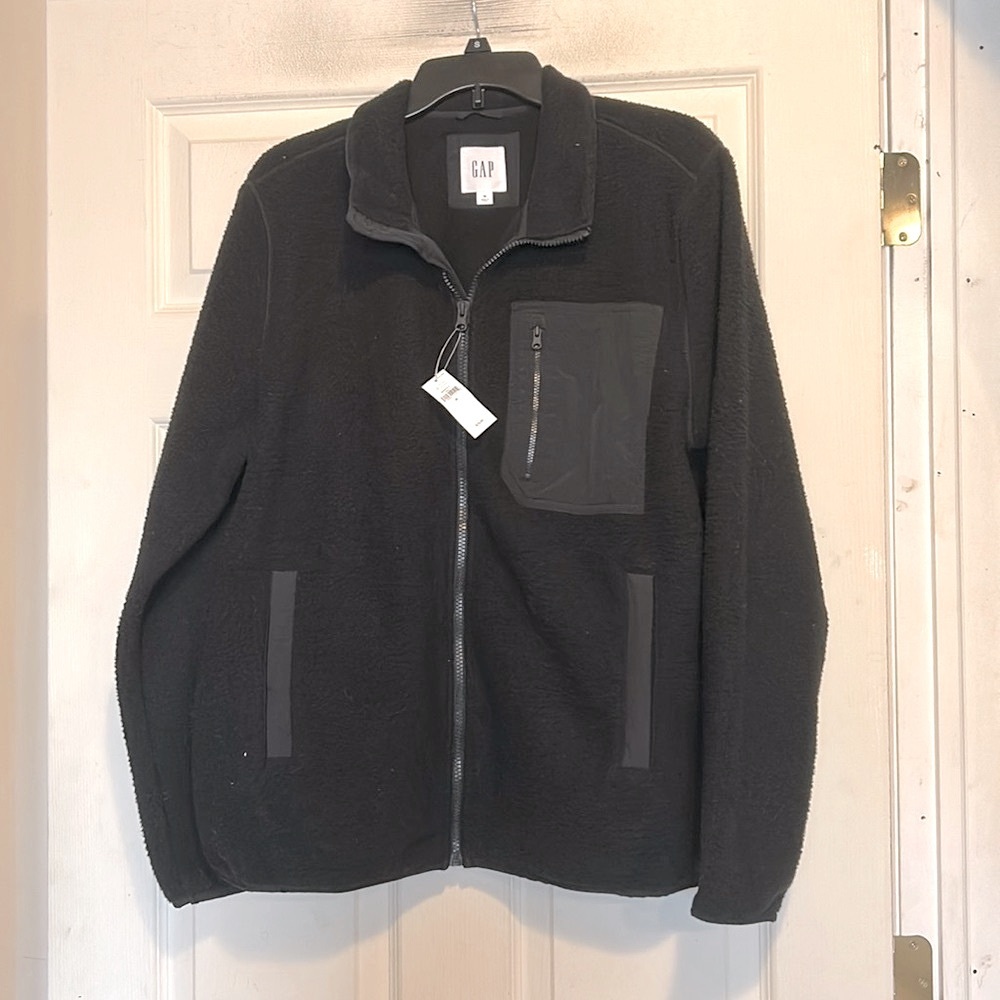 Gap Black Fleece Jacket Size Medium